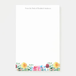 Bloemige persoonlijke zakelijke roze rood blauw ge post-it® notes