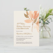 Bloemige Perzik Crème Goud 50ste Trouwdag Kaart (Staand voorkant)