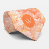 Bloemige perzik en room stropdas (Opgerold)