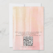 Bloemige Perzikbloesem Elegante QR Code Bruiloft Kaart (Achterkant)