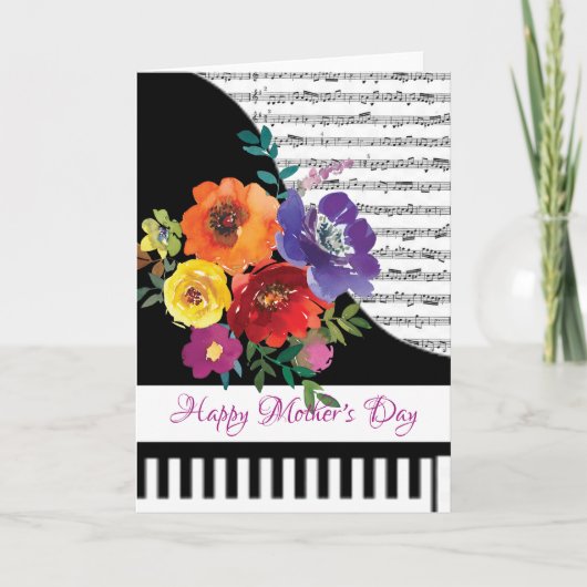 Bloemige pianokaart kaart (Voorkant)