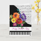 Bloemige pianokaart kaart (Gele Bloem)