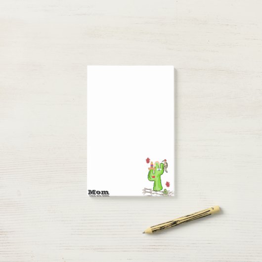 Bloemige Planten Moeder Cactus Notities Post-it® Notes (Op bureau)