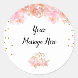 Bloemige Pompoen Bedankt Sticker