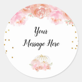 Bloemige Pompoen Dank Je Sticker