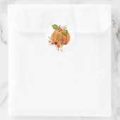 Bloemige pompoen Geef Dank Ronde Sticker (Tas)