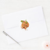 Bloemige pompoen Geef Dank Ronde Sticker (Envelop)