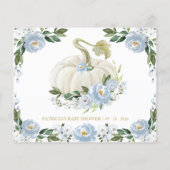 Bloemige pompoen herfst baby shower advieskaarten (Achterkant)