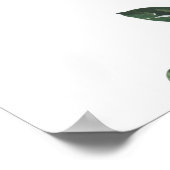 Bloemige Pompoen Herfst Bruidsdiner Welkomstbord  Poster (Hoek)