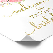 Bloemige Pompoen Herfst Bruidsdiner Welkomstbord Poster (Hoek)