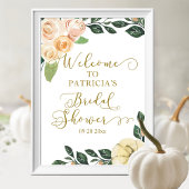 Bloemige pompoen herfst bruidsdouche welkomstbord  poster