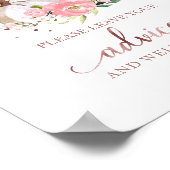 Bloemige Pompoen Herfst Bruidsfeest Adviesbord Poster (Hoek)