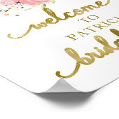 Bloemige Pompoen Herfst Bruidsfeest Welkom Bord Poster (Hoek)