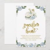 Bloemige Pompoen Herfst Jongen Fopspeen Jacht Spel Kaart (Voorkant / Achterkant)