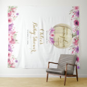 Bloemige Pompoen Meisje Baby Shower Foto Achtergro Wandkleed (In Situ (horizontaal))