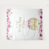 Bloemige Pompoen Meisje Baby Shower Foto Achtergro Wandkleed (Voorkant (horizontaal))