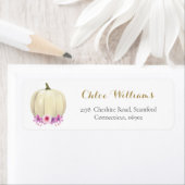 Bloemige Pompoen Roze Bloem Retouradres Sticker (Insitu)