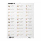 Bloemige Pompoen Roze Bloem Retouradres Sticker (Full Sheet)