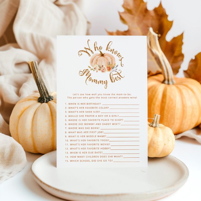 Bloemige pompoen Wie kent mama het beste douche sp (Creator heeft geüpload)