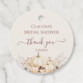 Bloemige pompoenen Bruidsboeket Dank Je Bedankjes Labels (Voorkant)