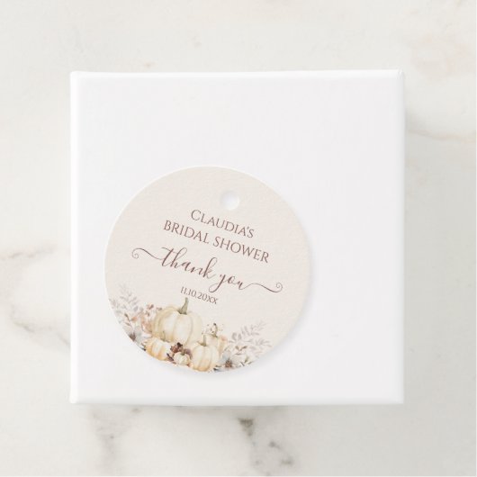 Bloemige pompoenen Bruiloft Dank Je Fall Bedankjes Labels (In situ)