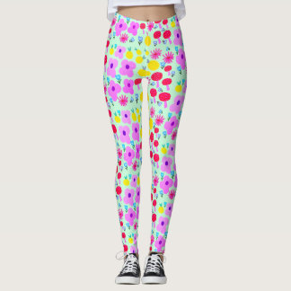 Bloemige PomPoms All-Over-Print Leggings