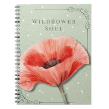 Bloemige Poppy Notitieboek | Wildflower Soul Dagbo