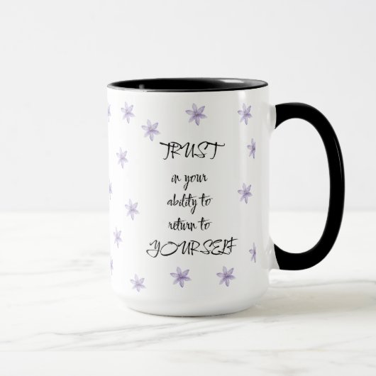 Bloemige positieve quote cadeau voor haar hem mind mok (Rechts)