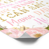 Bloemige Poster met Eerste Verjaardag Mijlpalen Ge (Hoek)