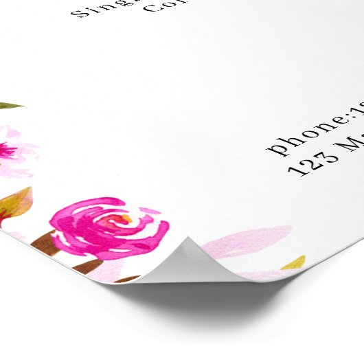 Bloemige Poster met Prijslijst (Hoek)