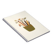 Bloemige potloodpot studie esthetisch notitieboek (Rechterzijde)