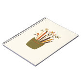 Bloemige potloodpot studie esthetisch notitieboek (Linkerzijde)