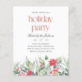 Bloemige Preppy Rode Streep Budget Kerstfeest (Voorkant)