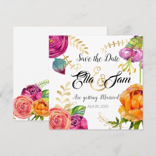 Bloemige pret bruiloft (Voorkant / Achterkant)