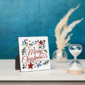 Bloemige Prettig Kerstfeest Fotoplaat (Insitu)