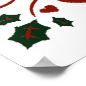 Bloemige Prettig Kerstfeest   Poster (Hoek)