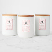 Bloemige productlabels Lichtroze rozen met logo Voedselcontainer Etiket (Flessen)