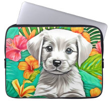 Bloemige Puppy Kunst
