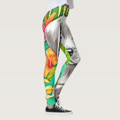 Bloemige Puppy Kunst Leggings (Rechts)