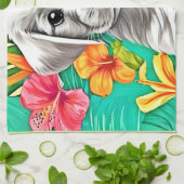 Bloemige Puppy Kunst Theedoek (Gevouwen)