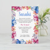 Bloemige Quinceanera Uitnodiging (Staand voorkant)