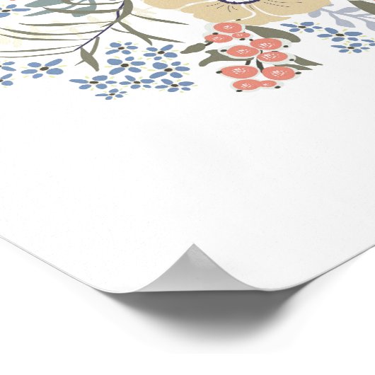 Bloemige Quote Kunstprint Poster (Hoek)