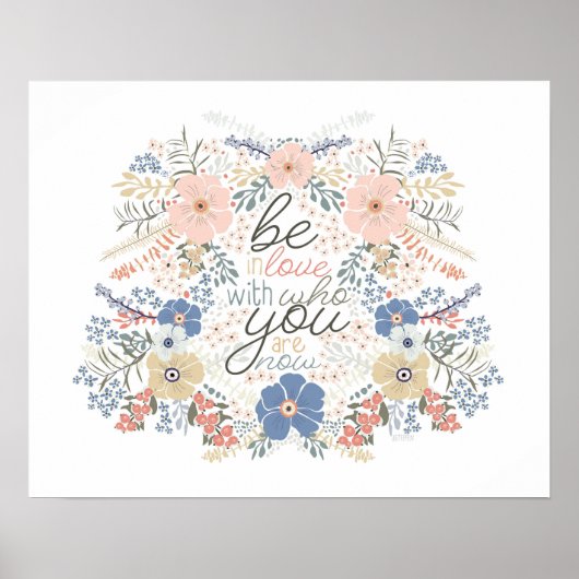 Bloemige Quote Kunstprint Poster (Voorkant)