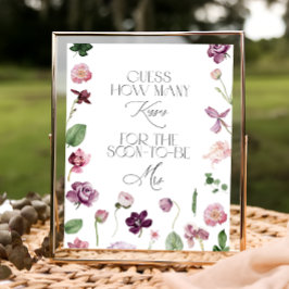 Bloemige raad hoeveel kusjes bruidsfeest spel Po Poster
