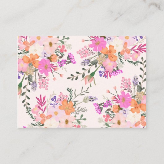 Bloemige Raad hoeveel kusjes Bruidsmeisje Shower S Informatiekaartje (Achterkant)