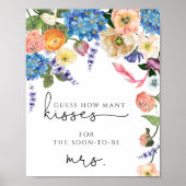 Bloemige raad hoeveel kussen bruidsdouche spel Po Poster (Voorkant)