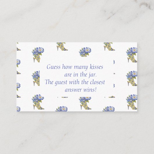Bloemige "Raad hoeveel kussen" Bruidsfeest spel Informatiekaartje (Achterkant)