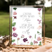 Bloemige raad hoeveel kussen bruidsfeest spel Po Poster