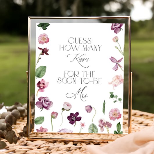 Bloemige raad hoeveel kussen bruidsfeest spel Po Poster