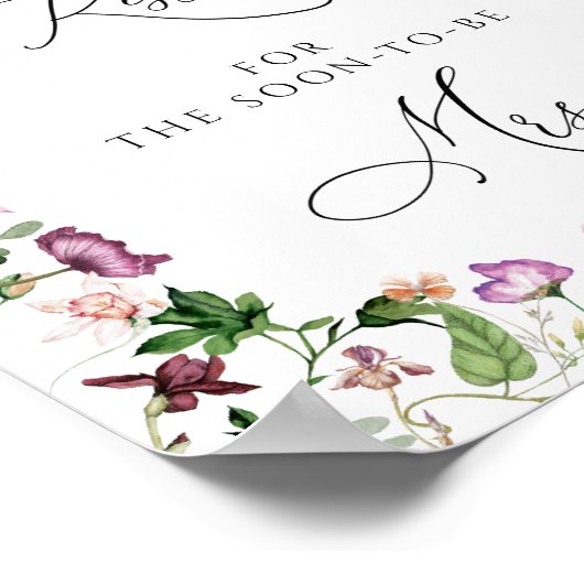 Bloemige raad hoeveel kussen bruidsfeest spel poster (Hoek)